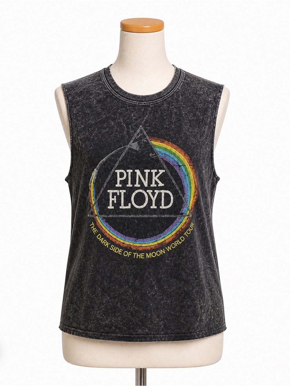 Junk Food Clothing Pink Floyd Cutoff Tank Top - Black